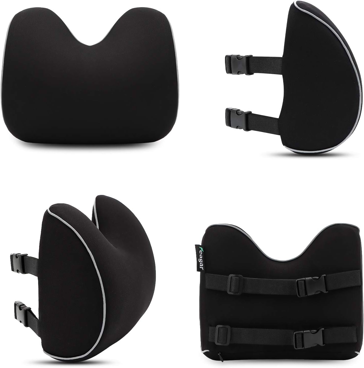 Coussin Appui-Tête en Mousse à Mémoire pour Voiture - Confort Optimal pour Longs Trajets, Noir